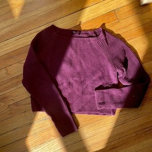 Burgundy Crop Sweater by The Limited